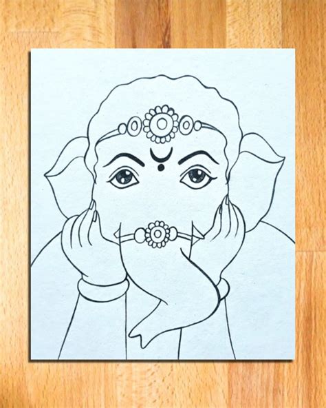 Ganpati easy drawing for kids, Ganpati bappa drawing ideas, pencil ...