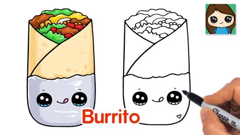 How to Draw a Burrito Easy | Cute Food Art - YouTube