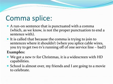 Comma splice examples - grossagile