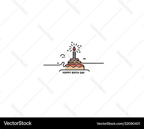 Birthday cake icon happy Royalty Free Vector Image