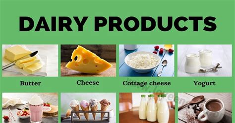 Dairy Products: List of 28 Different Milk Products in the English ...