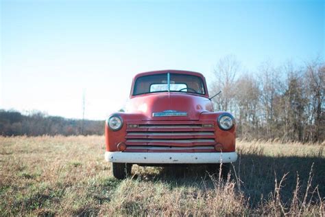 Red 1950 Chevy 3100 pickup truck for sale