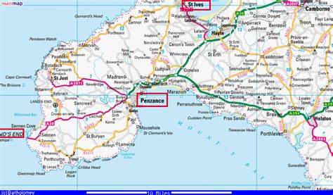 PENZANCE MAP - TravelsFinders.Com