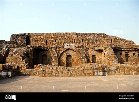 Ruins at Firoz Shah Kotla Fort in New Delhi, which was the citadel of ...