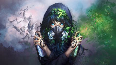 Anime, Gas Mask, Fantasy, 4K, #266 Wallpaper PC Desktop