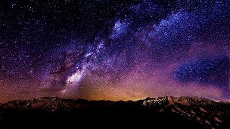 stars night landscape starry night mountain long exposure galaxy ...