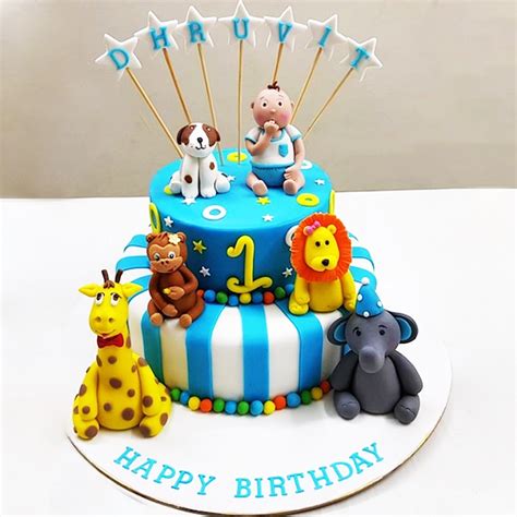 Buy Jungle Theme 1st Birthday Cake Online | YummyCake