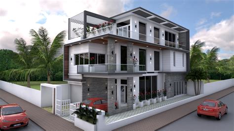 Three Storey House Plan with 4 Bedrooms - Cool House Concepts