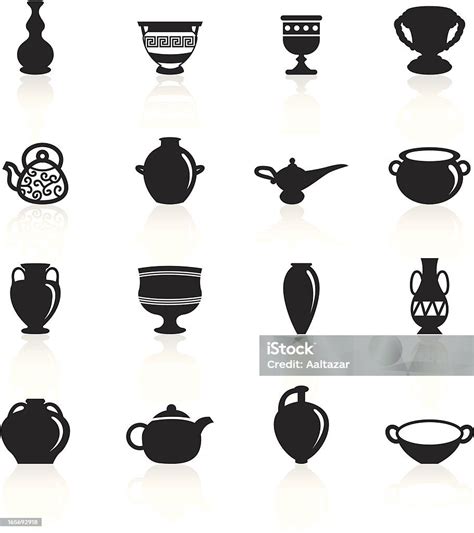 Black Symbols Ancient Pottery Stock Illustration - Download Image Now ...