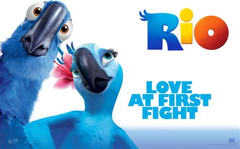 Rio Movie HD Wallpaper: Love at First Fight with Blu and Jewel