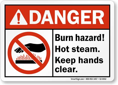 Burn Hazard Hot Steam Keep Hands Clear Sign, SKU: S2-0552