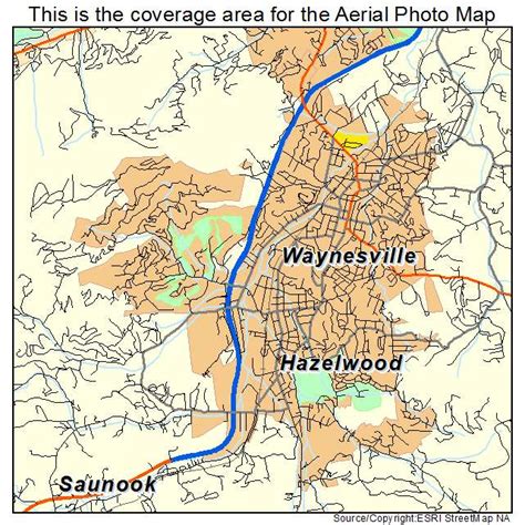 Aerial Photography Map of Waynesville, NC North Carolina