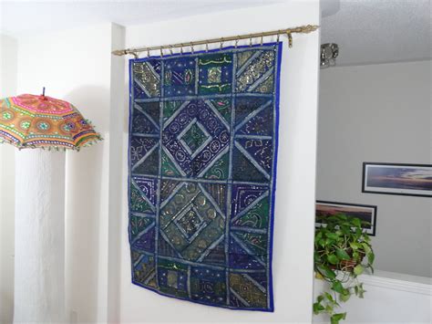 Ethnic Wall Tapestry. Home decor idea "Blue Ganges"- Fabric Wall Hangi ...