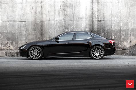 Black Maserati Ghibli Looking Fly On Custom Polished Silver Wheels ...