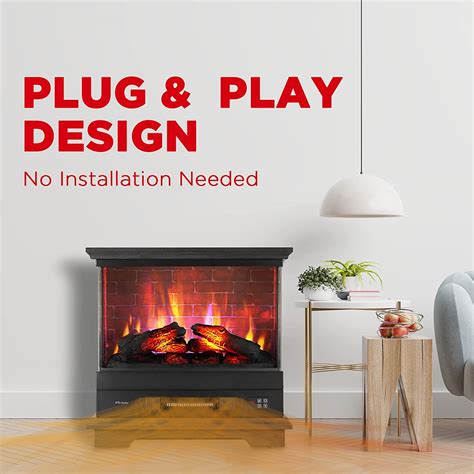 TURBRO Firelake 27-Inch Electric Fireplace Flame Heater - Freestanding ...