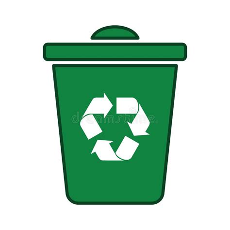 Recycle Icon Green Trash Bin Stock Illustration - Illustration of ...