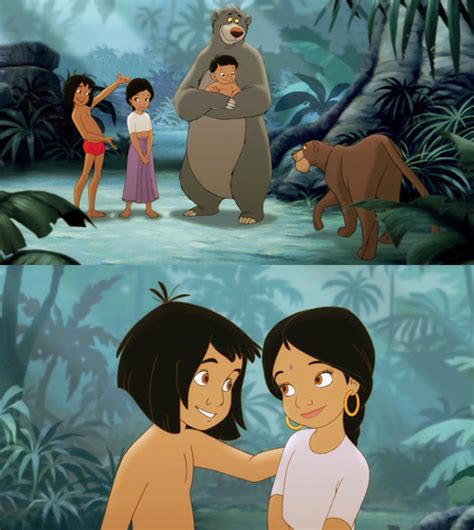 I always loved this where Mowgli introduces Shanti to Bagheera ...