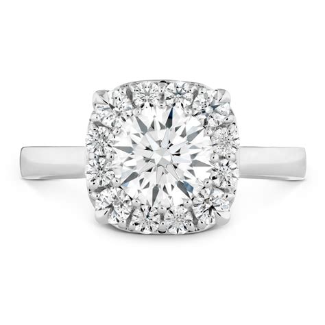 Hearts On Fire Halo 18K - White Gold Diamond Engagement Ring HOF ...