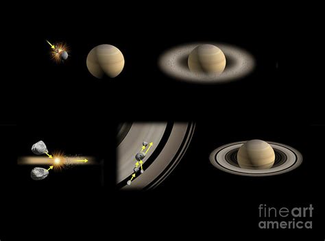 Formation Of Saturn's Rings Photograph by Tim Brown/science Photo ...