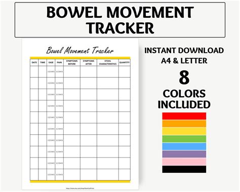 Bowel Movement Chart Template