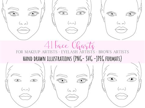 Face Chart / Face Shape / Makeup Face Shapes / Face (Instant Download ...