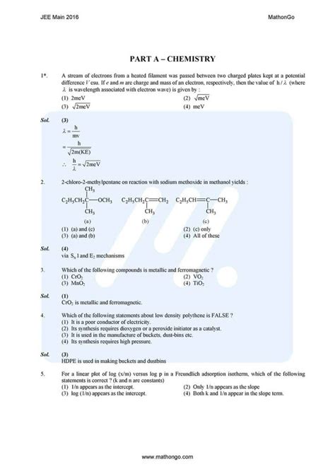 JEE Main 2016 Previous Year Question Paper with Answer Keys – MathonGo