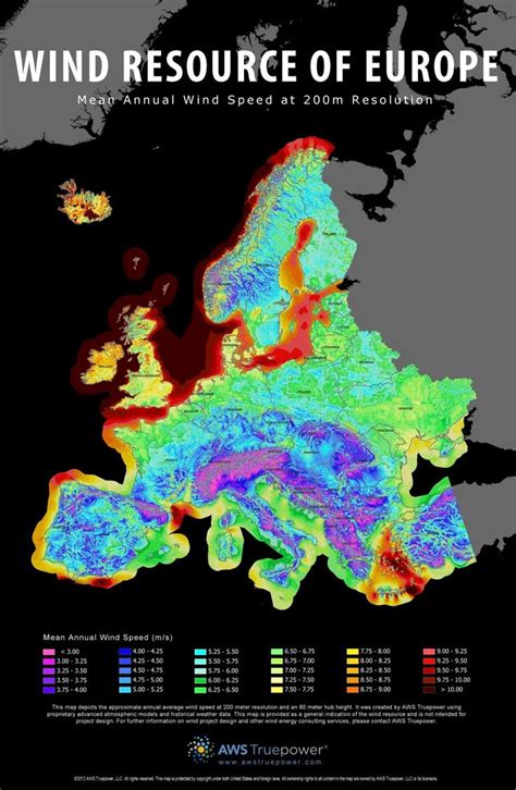 Map showing mean annual wind speed across Europe (X-post) : MapPorn ...