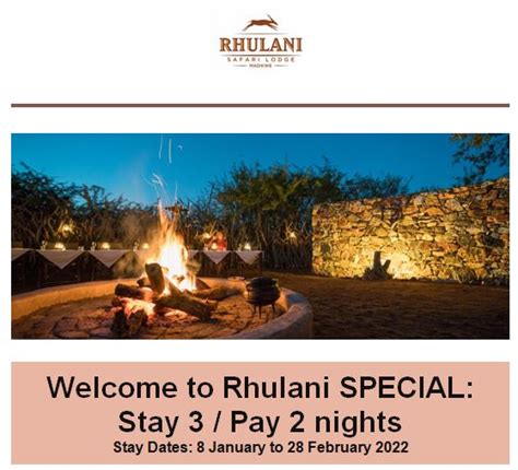 RHULANI SAFARI LODGE – Welcome to Rhulani SPECIAL – Stay 3 / Pay 2 ...