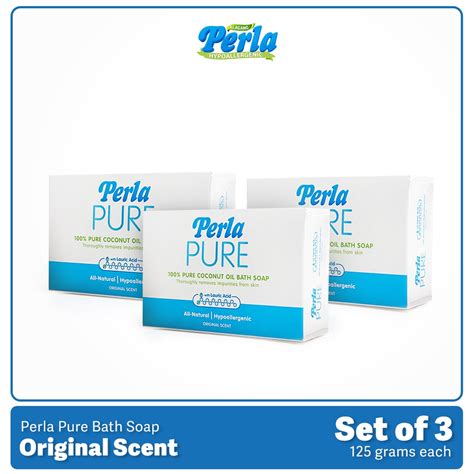 Perla Pure Bath Soap Original Scent - Personal Care (Set of 3) | Shopee ...