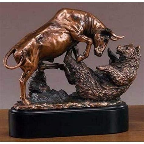 Bull and Bear Statue - Wall Street Bull Statue - Stock Market Gifts for ...