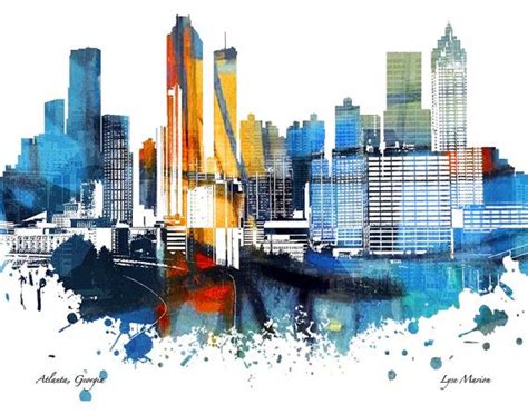 Atlanta Skyline Painting at PaintingValley.com | Explore collection of ...