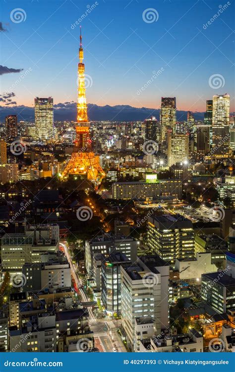 Tokyo Tower Cityscape Sunset Stock Image - Image of place, sunset: 40297393