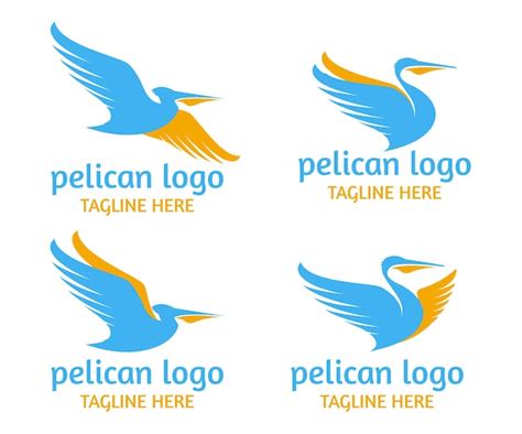 Premium Vector | Flying pelican birds logo collection