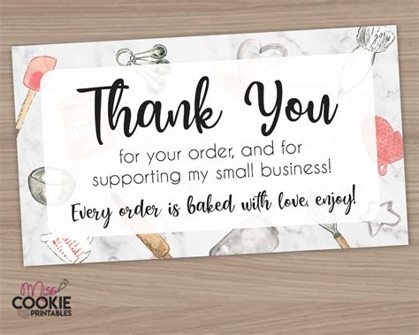 Printable Thank You for your order and for supporting my | Etsy