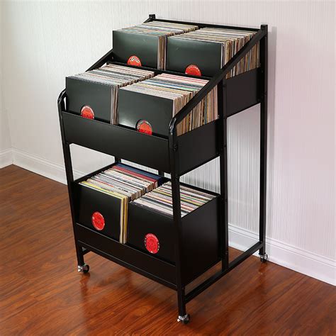 LPBIN3 Vinyl Record Storage Cabinet with Wheels