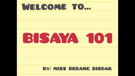 LEARN BISAYA DIALECT #01 - YouTube