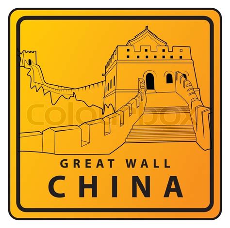 Great Wall China Travel sign | Stock vector | Colourbox