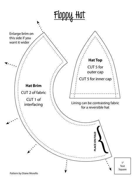 Printable Sewing Bucket Hat Pattern