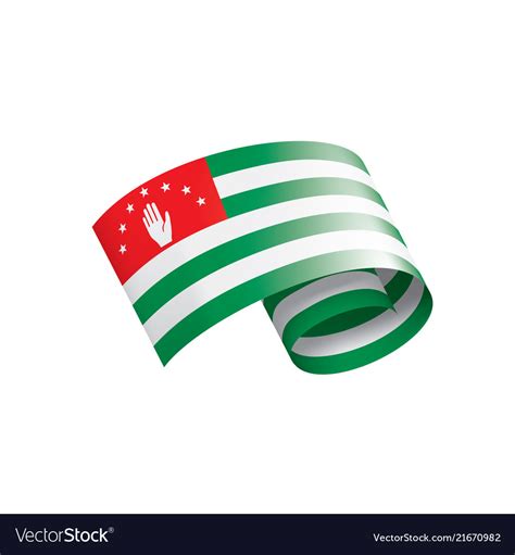 Abkhazia flag on a white Royalty Free Vector Image