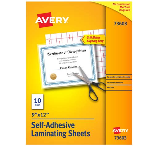 10/Pack 9 x 12 Clear Self-Adhesive Laminating Sheets 3 mil Bürobedarf ...