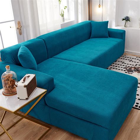 LELINTA Sofa Covers for L Shape, Polyester Fabric Stretch Slipcovers 3 ...