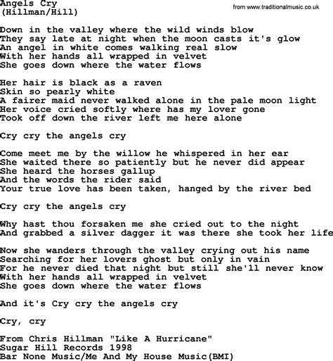 Angels Cry, by The Byrds - lyrics with pdf