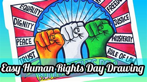 World Human rights Day Drawing / Human Rights Day Poster ...