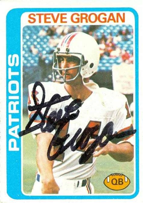 Steve Grogan autographed Football Card (New England Patriots) 1978 ...