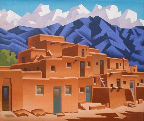 Taos Pueblo by David Jonason, Oil, 20 x 24 | Taos art, Southwest art ...