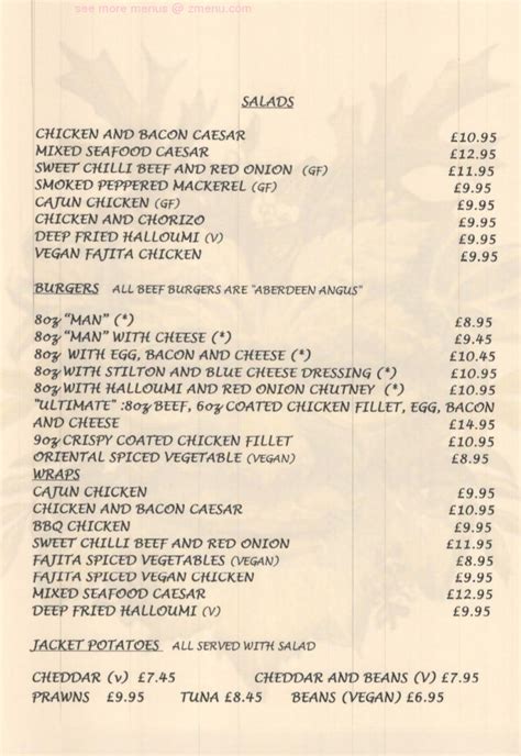 Menu at The Green Man pub & bar, Lewes, Lewes Rd