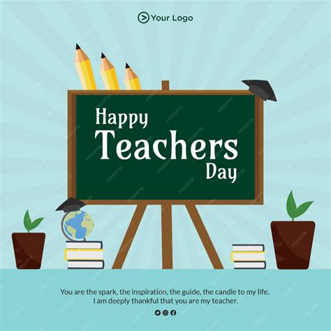 Premium Vector | Happy teachers day banner design template