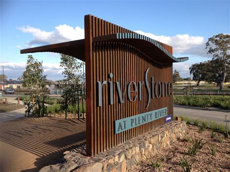 Riverstone Estate Entry Sign | Exterior signage, Entrance signage ...