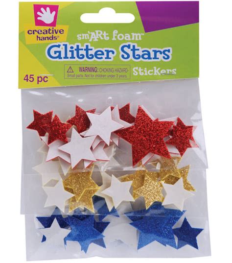 Fibre Craft Glitter Foam Stickers 45PK Stars | JOANN