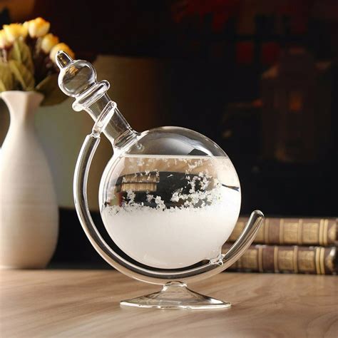 Storm Glass Weather Predictor - Fitzroy Barometer Set with Glass Base ...